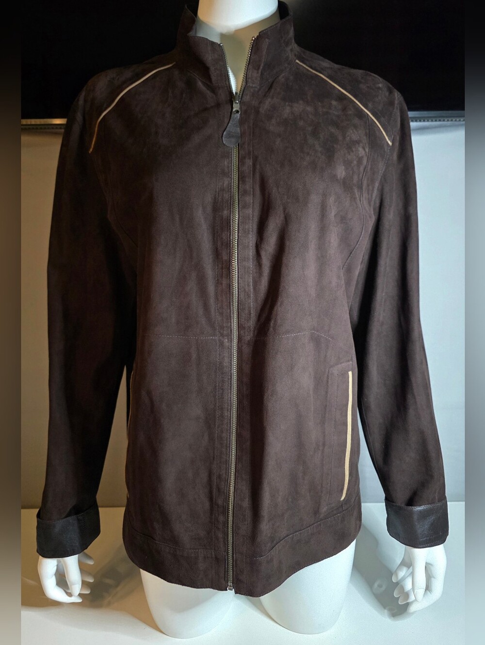 Kircilar premium dark brown Lambskin Reversible jacket Women Size Medium
